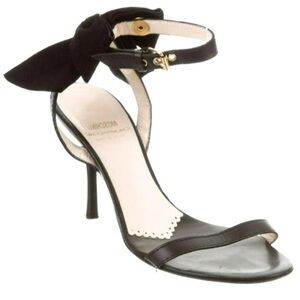 Moschino Black Ankle Strap Heels Bow Womens EU38/US8